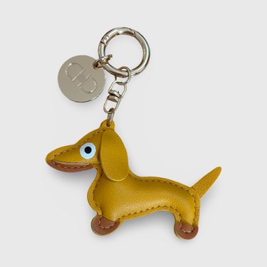 Key Charm Dackelanhänger Gelb